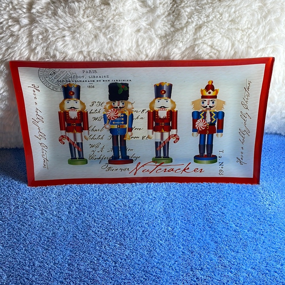 Vintage nutcracker rectangular platter tray ￼